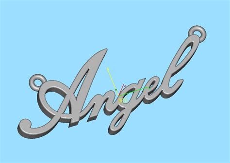 Angel Word Necklace 27mm Wide Angel Inscription Necklace 3d Model 3d