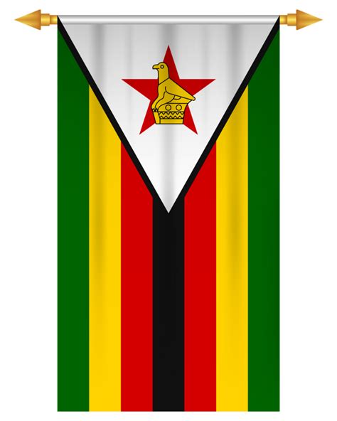 Zimbabwe Flag Vertical Pennant Isolated 34332046 Png