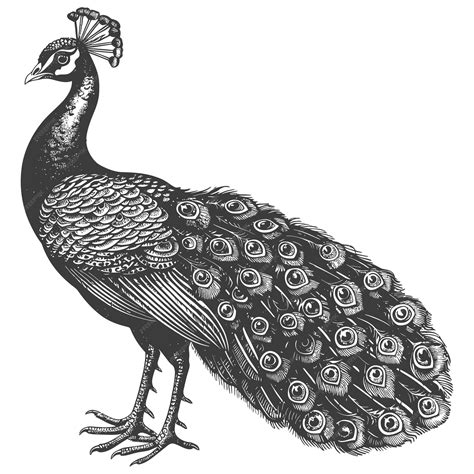 Premium Vector Peacock Illustration With Intricate Details And A