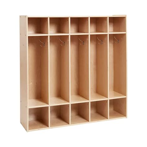 Ecr4kids Birch Streamline 5 Section School Coat Locker With Cubbies