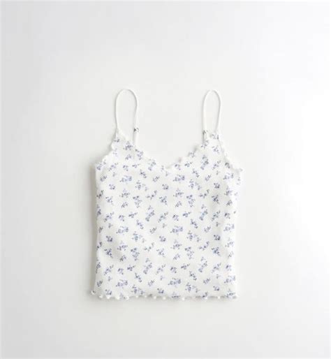 Hollister White Floral Tanktop Floral Cami Top Tank Top Outfits