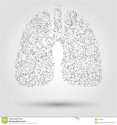 Polmone Umano Astratto Dai Punti E Dalle Linee Illustrazione Vettoriale