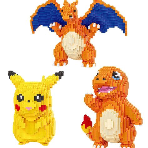 Pokemon Micro Brick Charmander Gyarados Blastoise Bulbasaur Diy Mini