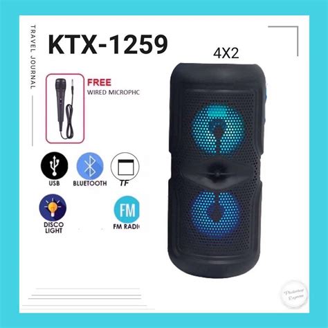 Ktx Bluetooth Speaker With Free Mic Karaoke Portable Super Bass