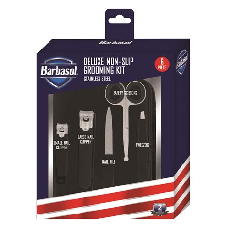 Essential Piece Stainless Steel Grooming Kit For Men Barbasol