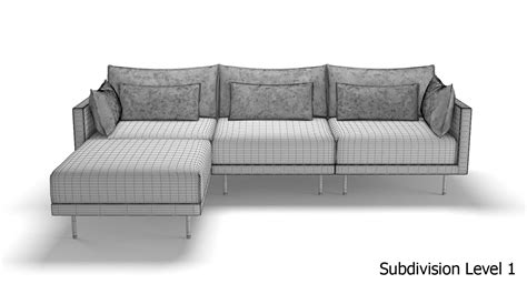 West Elm Halsey Sectional Sofa 3D Model 27 Fbx Max Obj Free3D