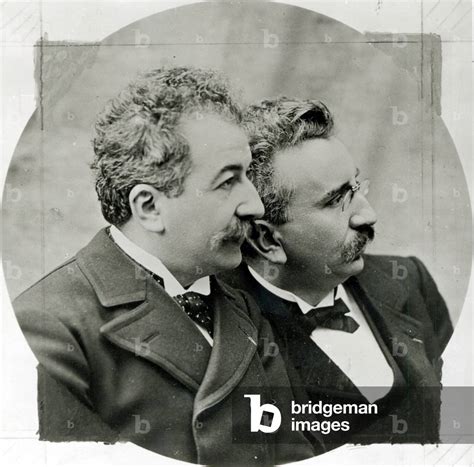 Portrait of Auguste (1862-1954) and Louis Lumiere (1864-1948) c.1920 (b ...