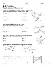 Practice Pdf Name Date Period Practice Parallel Lines