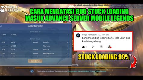 Cara Mengatasi Bug Stuck Loading Masuk Advance Server Mobile Legends