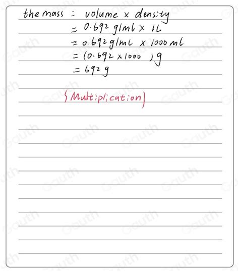 Solved 12 Isooctane Is A High Octane Component Of Gasoline If The Density Of Isooctane Is 0