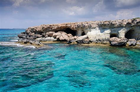 Sea Caves Of Cavo Greco Cape Ayia Napa Cyprus Stock Image Image Of