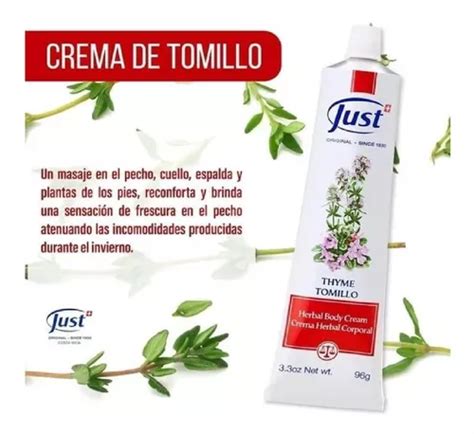 Crema De Tomillo Grs Swiss Just Original Env O Gratis