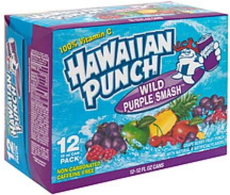 Hawaiian Punch Wild Purple Smash Grape Berry Fruit Punch 12 Ea