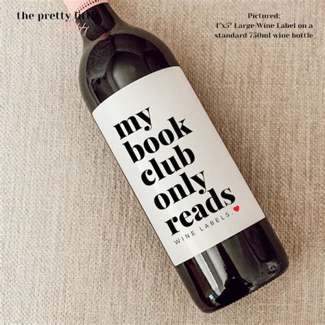 Book Club Wine Label Book Club Gift Funny Wine Label Book - Etsy