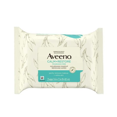 Aveeno Calm Restore Nourishing Makeup Remover Face Wipes 100 Plant