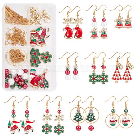 Shop Sunnyclue Box Diy Pairs Christmas Enamel Charms Earring