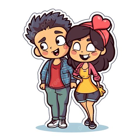 Pareja De Dibujos Animados Abrazándose Sosteniendo La Decoración Png Pareja De Dibujos