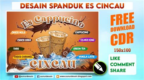 DESAIN SPANDUK ES CAPPUCINO CINCAU FREE CDR YouTube