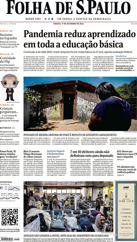 Capa Folha De S Paulo Domingo De Maio De