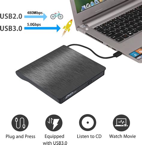 Unidad externa de CDDVD para laptop USB 30 portátil DVD CD RW Drive