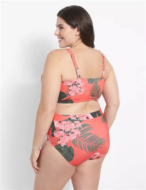 Longline Underwire Balconette Swim Bikini Top Lanebryant