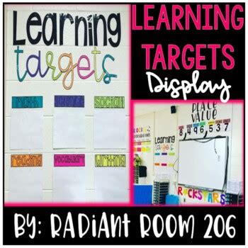learning targets display  radiant room  teachers pay teachers