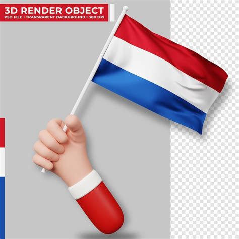 Premium Psd Cute Illustration Of Hand Holding Netherlands Flag