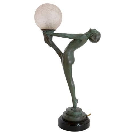 Art Deco Style Lamp Clart Standing Nude Sculpture Max Le Verrier H