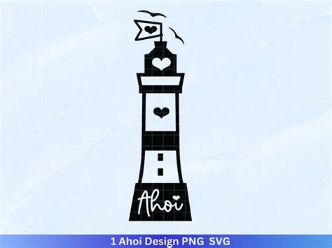 German Ahoi Plotter File Maritime Svg Nautical Clipart Lighthouse Svg