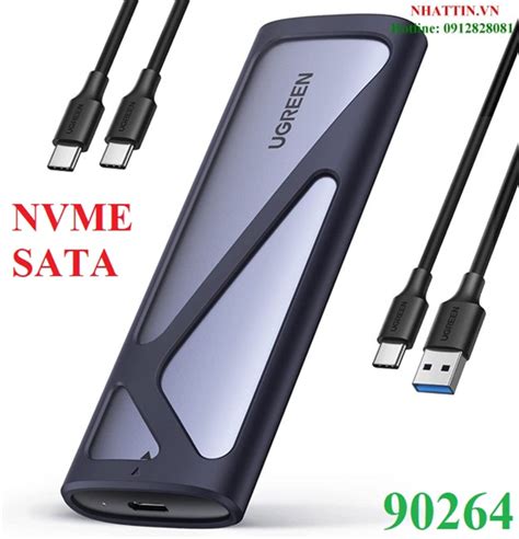 Box ổ cứng SSD M 2 NVME SATA USB Type C 3 2 GEN2 tốc độ 10Gbps Ugreen