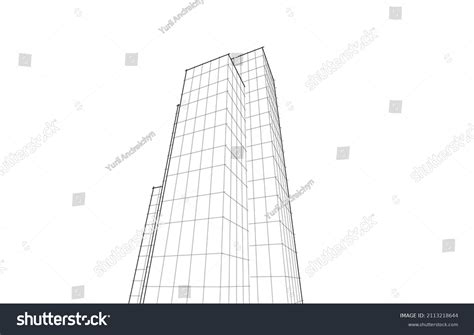 Abstract Architecture Linear Drawing Vector Illustration Stock Vector ...