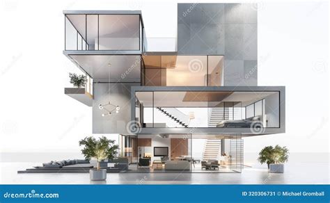 Modern Cube Appartement Isolated On White Created With Generative Ai