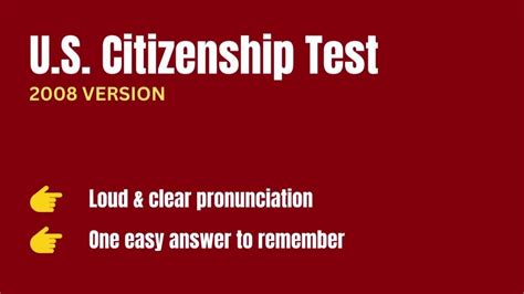 2022 100 Civics Questions 2008 Version For The U S Citizenship