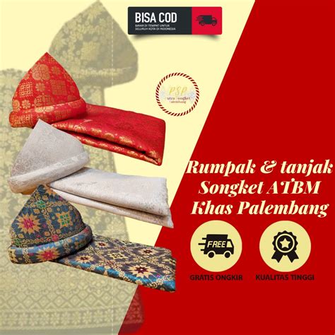 Jual Kain Sarung Pria Rumpak Songket Dan Tanjak Songket Palembang ATBM