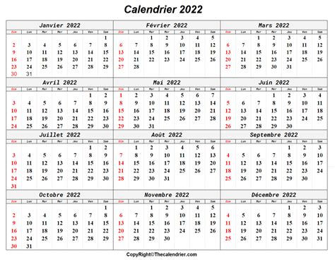 Calendrier 2022 Avec Semaines - The Calendrier