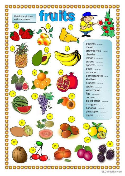 Fruit 2 English ESL Worksheets Pdf Doc Worksheets Library