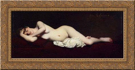A Reclining Nude X Gold Ornate Wood Framed Canvas Art By Lefebvre