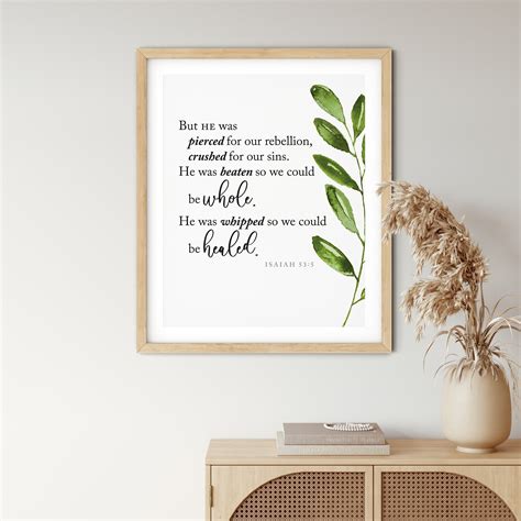 Isaiah With His Wounds Printable Wall Art Scripture Digital Print