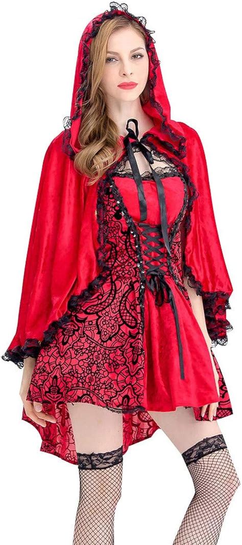 Disfraz Halloween Caperucita Roja Mujer Cosplay Carnaval Navidad Fiesta