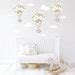 Hot Air Balloon Nursery Wall Decal Floral Air Balloon Whimsical Wall Sticker Baby Girl Room