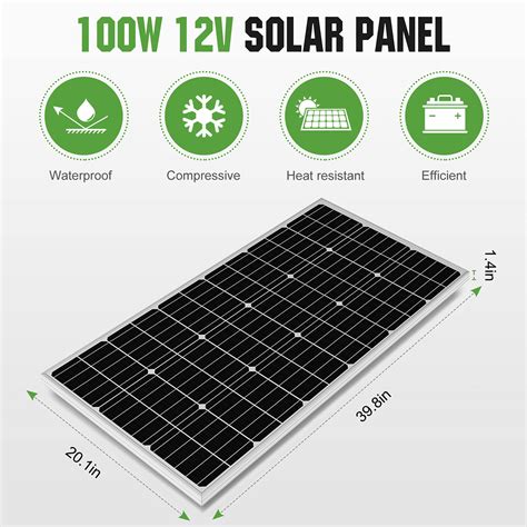 Buy Eco Worthy 100 Watt 12 Volt Solar Panel Kit For Rv Battery Boat Trailer Cabin Garden Shed