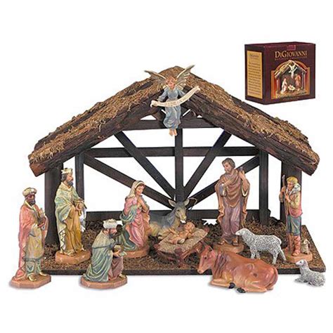 12-pc Nativity Set with Stable - Autom