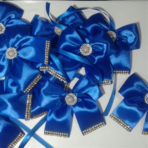 9 Laço Glamour Luxo Azul Royal Para Amarrar Caixinhas Elo7