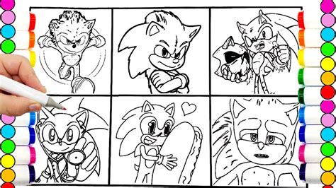 Sonic Team Coloring Pages Sonic The Hedgehog Teils Shadow Amy Rose Knuckles Draw Compilation