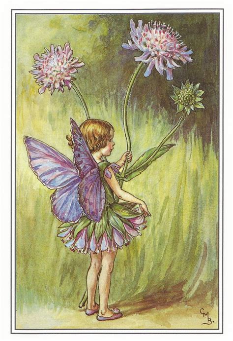 Scabious Fairy Cicely Mary Barker Flower Fairies Vintage Print 1995