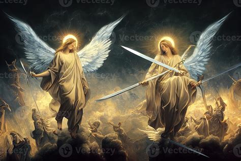 Illustration Of Angels With Swords Stock Photo At Vecteezy