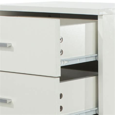 Gloss White 5 Drawer Narrow Chest Lido Cheap Furniture