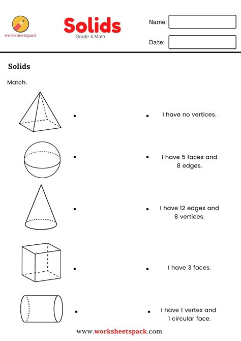 The Students Will Practice The Solids With This Free Worksheet D