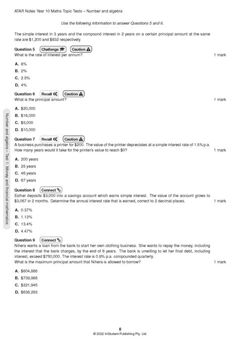 Atar Notes Year 10 Maths Topic Tests 2023 2024