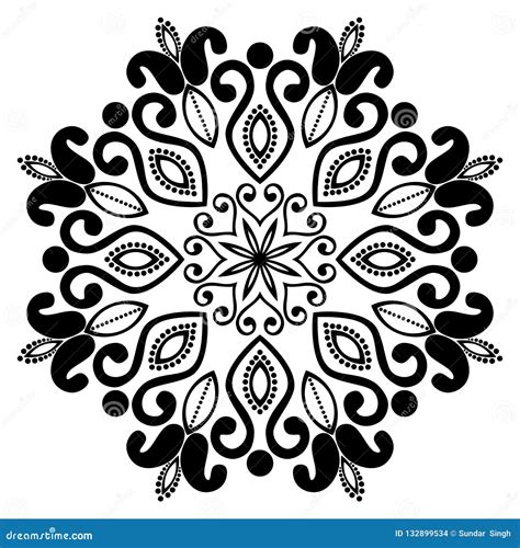 Mandala Pattern Black And White Stock Vector Illustration Of Color